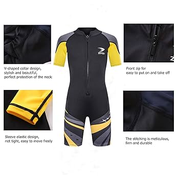 Amazon.com: ZCCO Kids Shorty Wetsuit 2.5mm Neoprene Suit